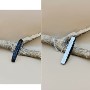 Colgante de madera de ébano y plata de ley hecho a mano a partir de una tecla de clave